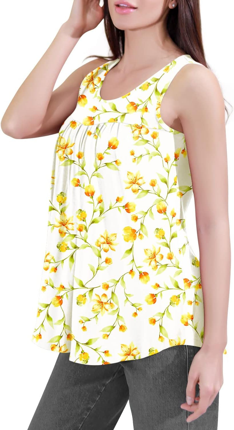 Women'S 2025 Summer Sleeveless Tank Vest Casual Ruffle Tunic Top Loose Comfy Blouse Tshirts