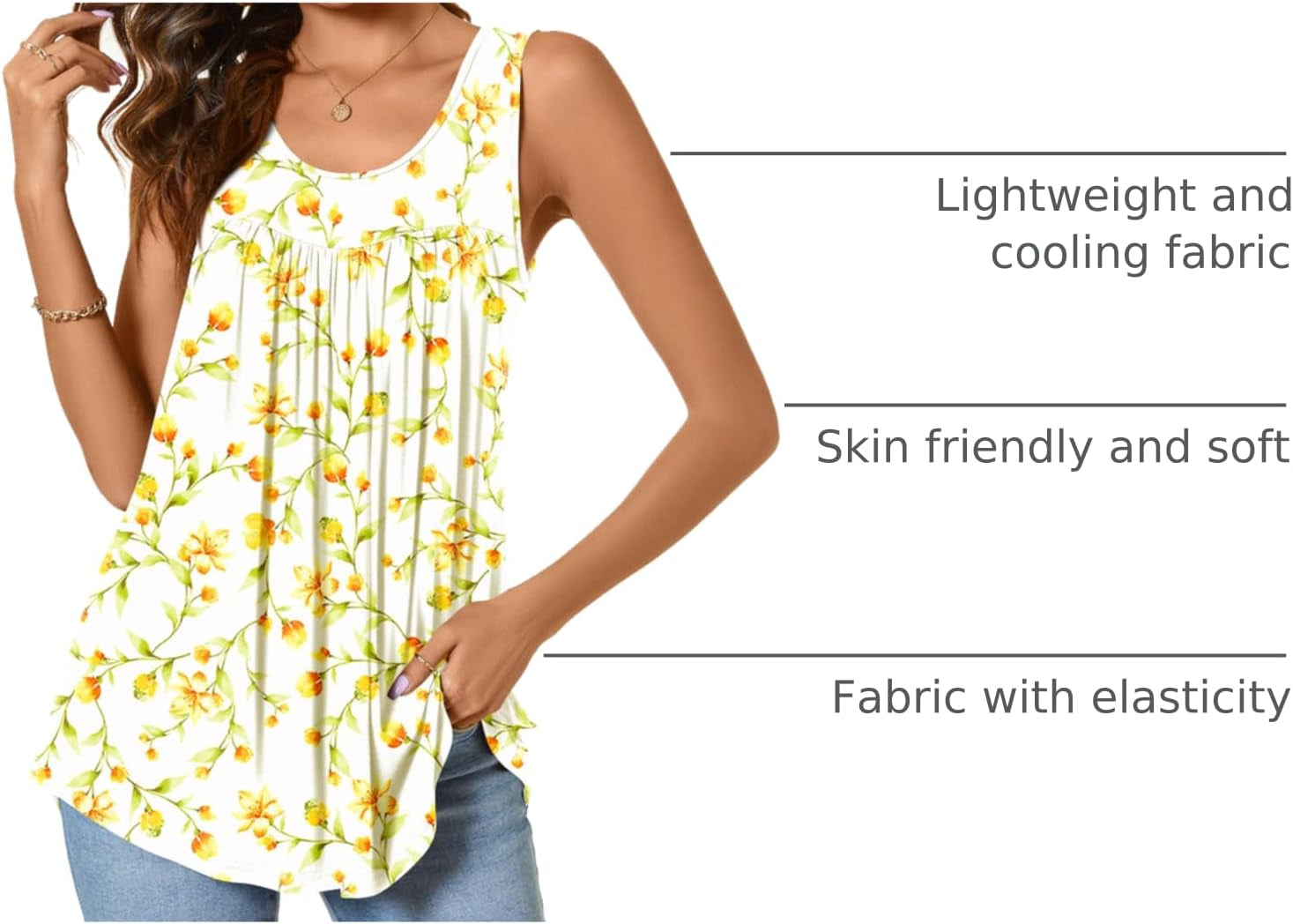 Women'S 2025 Summer Sleeveless Tank Vest Casual Ruffle Tunic Top Loose Comfy Blouse Tshirts