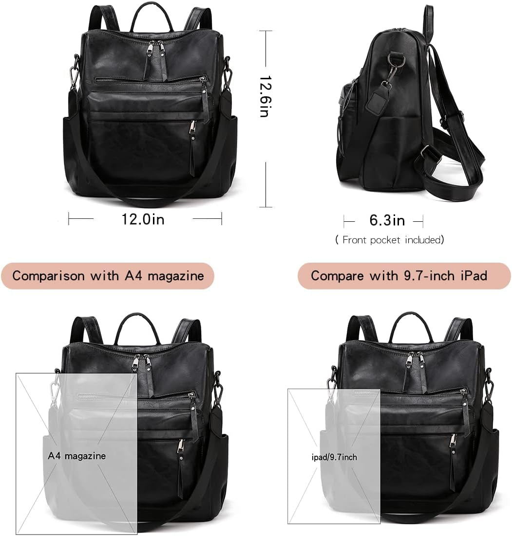 Women'S Fashion Backpack Purse Multipurpose Design Convertible Satchel Handbags Shoulder Bag Travel Bag